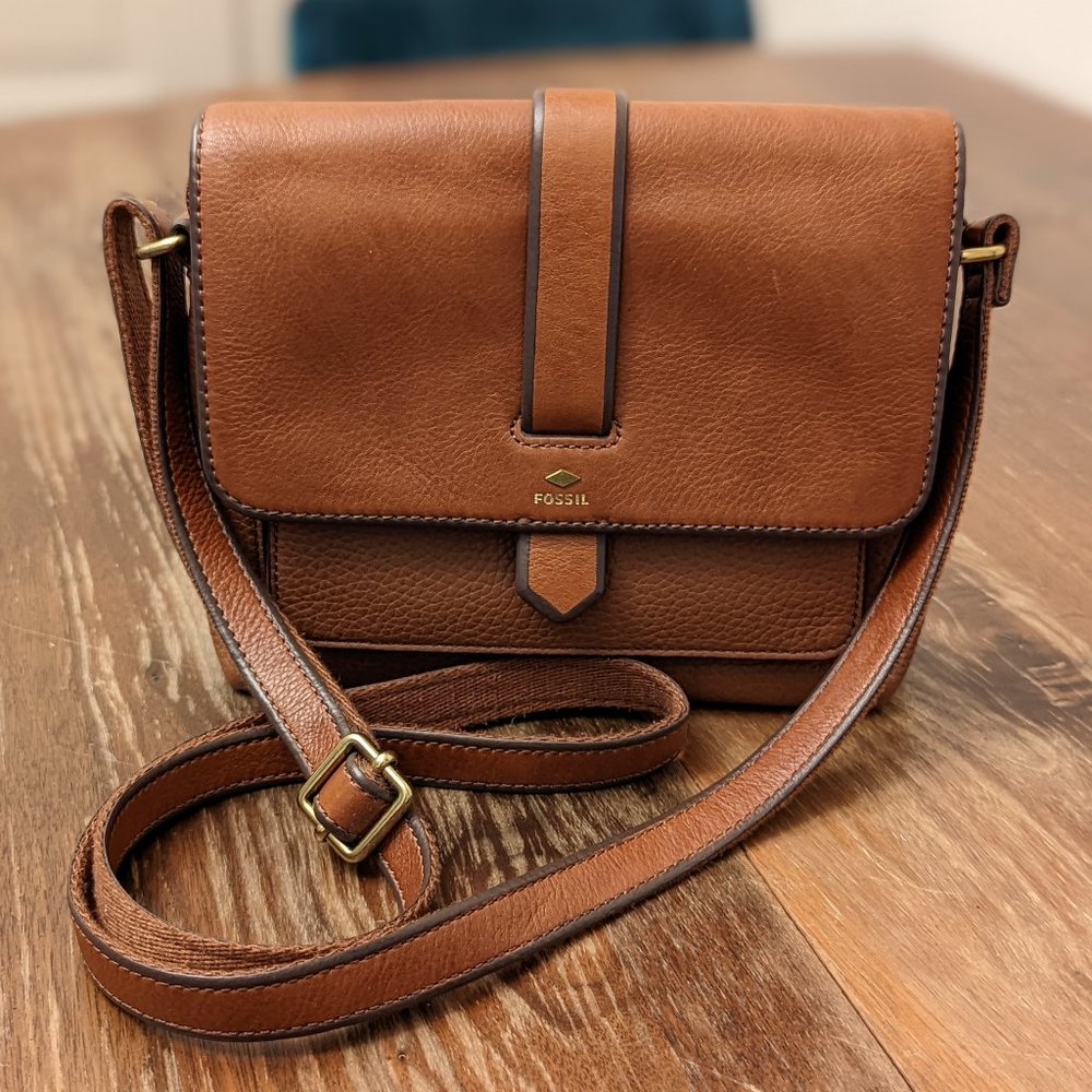 Brown Leather Crossbody Handbag
